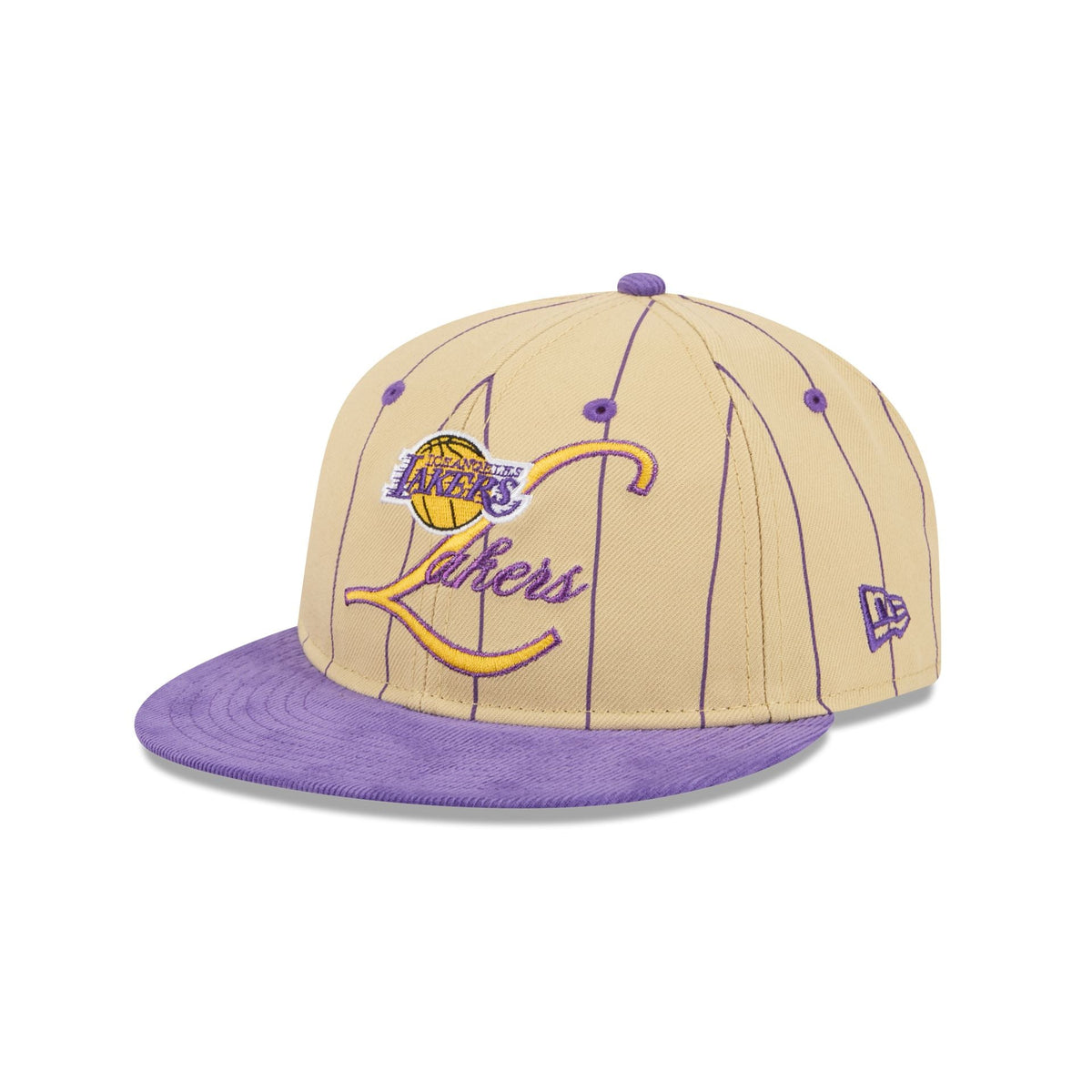 Los Angeles Lakers Pinstripe Script Retro Crown 9FIFTY Adjustable Hat