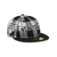 New York Knicks Grunge Plaid Retro Crown 59FIFTY Fitted Hat