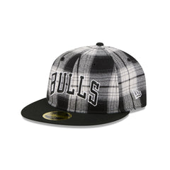 Chicago Bulls Grunge Plaid Retro Crown 59FIFTY Fitted Hat