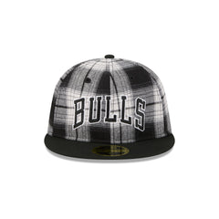 Chicago Bulls Grunge Plaid Retro Crown 59FIFTY Fitted Hat