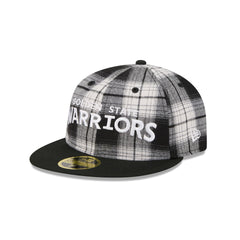 Golden State Warriors Grunge Plaid Retro Crown 59FIFTY Fitted Hat