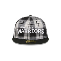 Golden State Warriors Grunge Plaid Retro Crown 59FIFTY Fitted Hat