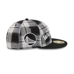 Golden State Warriors Grunge Plaid Retro Crown 59FIFTY Fitted Hat