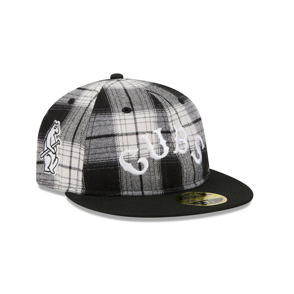 Chicago Cubs Grunge Plaid Retro Crown 59FIFTY Fitted Hat