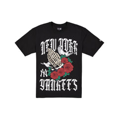 New York Yankees Gothic Bloom Black T-Shirt