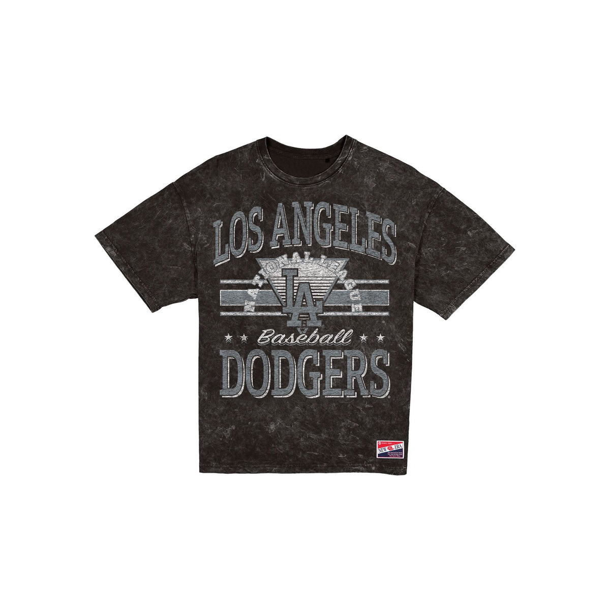 Los Angeles Dodgers Throwback Vintage Wash Women's Black T-Shirt