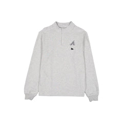 Atlanta Braves Logo Essentials Heather Gray Quarter Zip