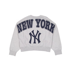 New York Yankees Glam Game Women's Oversized Glittery Crewneck