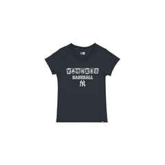 New York Yankees Sequin Hearts Girls T-Shirt