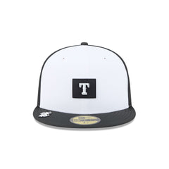 Texas Rangers 2026 Clubhouse Black & White 59FIFTY Fitted Hat