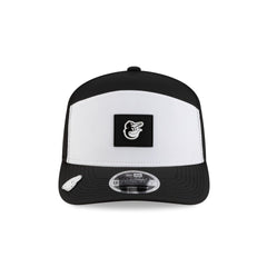 Baltimore Orioles 2026 Clubhouse Black & White Split Panel 9SEVENTY Stretch-Snap Hat