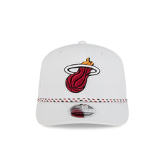 Miami Heat Optic White Performance Rope 9SEVENTY Stretch-Snap Hat