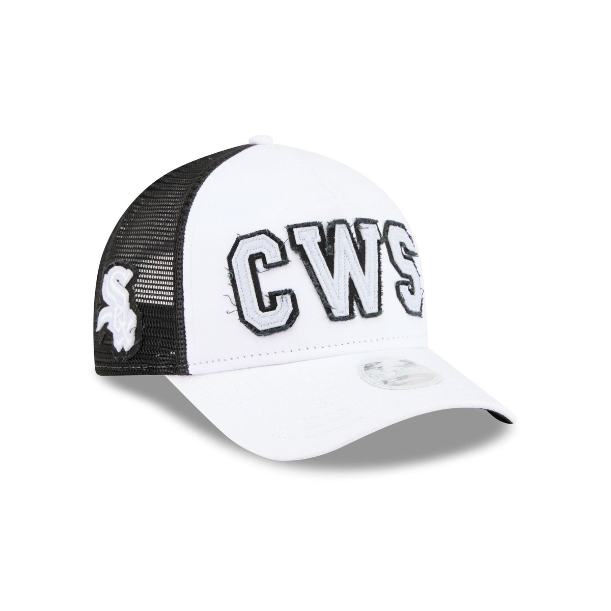 Chicago White Sox Optic White Felt Logo Women's 9FORTY M-Crown A-Frame Trucker Hat