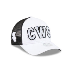 Chicago White Sox Optic White Felt Logo Women's 9FORTY M-Crown A-Frame Trucker Hat