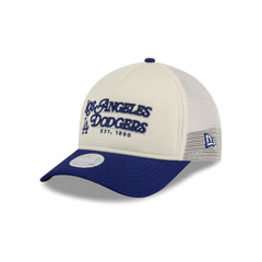 Los Angeles Dodgers Retro Chrome Women's White 9FORTY M-Crown A-Frame Trucker Hat