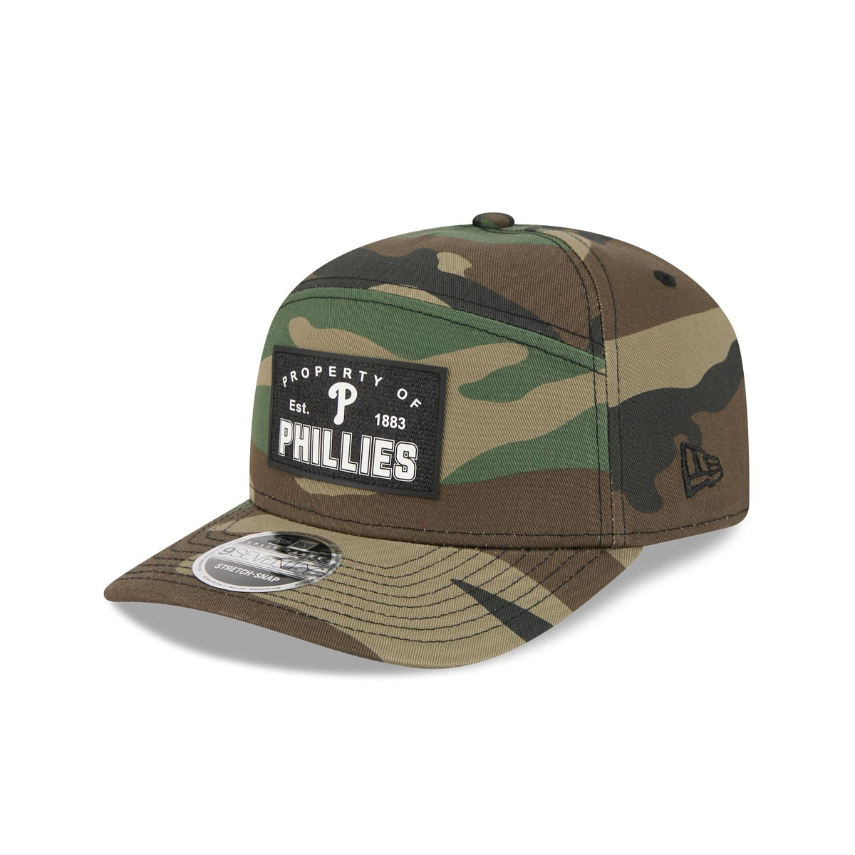 Philadelphia Phillies Property of Patch Camo Split Panel 9SEVENTY Stretch-Snap Hat