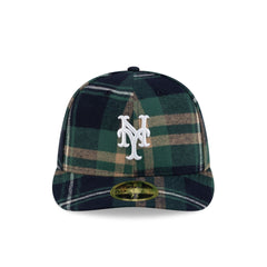 New York Mets Dark Green Check Low Profile 59FIFTY Fitted Hat