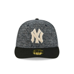 New York Yankees Three Looms Tweedy Cotton Black 59FIFTY Fitted Hat