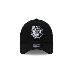 Boston Celtics Side Script Black 9FORTY A-Frame Trucker Hat