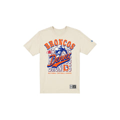 Denver Broncos Throwback Helmet Chrome White T-Shirt
