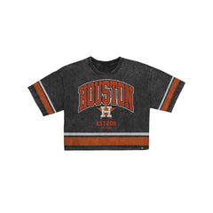 Houston Astros Women's Vintage Stripe Cropped T-Shirt