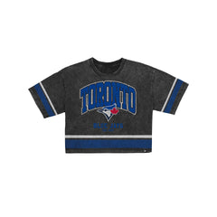 Toronto Blue Jays Women's Vintage Stripe Cropped T-Shirt