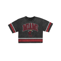 Miami Heat Women's Vintage Stripe Cropped T-Shirt