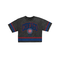 Chicago Cubs Women's Vintage Stripe Cropped T-Shirt