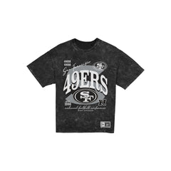 San Francisco 49ers Women's Throwback Oversized Black Washed T-Shirt