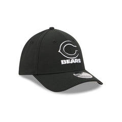 Chicago Bears Poly Black & White 39THIRTY M-Crown Stretch Fit Hat