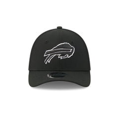 Buffalo Bills Poly Black & White 39THIRTY M-Crown Stretch Fit Hat