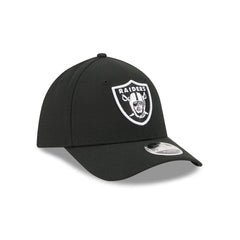 Las Vegas Raiders Poly Black & White 39THIRTY M-Crown Stretch Fit Hat