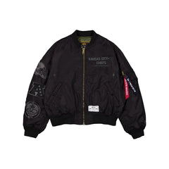 Alpha Industries x Kansas City Chiefs Black 2-in-1 MA-1 Flight Jacket + Vest
