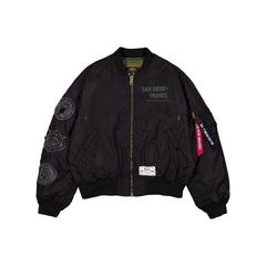 Alpha Industries x San Diego Padres Black 2-in-1 MA-1 Flight Jacket + Vest