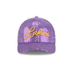 Los Angeles Lakers Sequin Script Women's 9FORTY M-Crown Snapback Hat