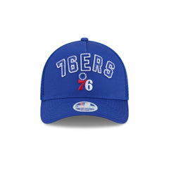 Philadelphia 76ers Sequin Wordmark Women's 9FORTY M-Crown A-Frame Trucker Hat
