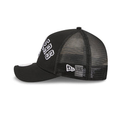 Las Vegas Raiders Sequin Wordmark Women's 9FORTY M-Crown A-Frame Trucker Hat
