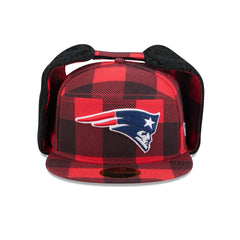 New England Patriots Plaid Split Panel Dog Ear 59FIFTY Fitted Hat