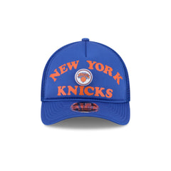 New York Knicks Button 9FORTY M-Crown A-Frame Trucker Hat