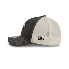 Miami Heat Frayed Logo 9FORTY M-Crown A-Frame Trucker Hat