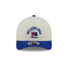 Philadelphia 76ers Arched Graphic Chrome White 9FORTY M-Crown A-Frame Snapback Hat