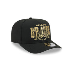 Atlanta Braves Gold Laurel Black 9FIFTY A-Frame Snapback Hat