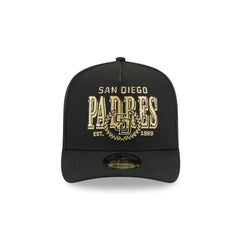 San Diego Padres Gold Laurel Black 9FIFTY A-Frame Snapback Hat