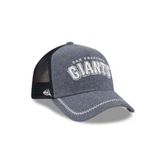 San Francisco Giants Navy Brushed Chambray 9FORTY A-Frame Trucker Hat