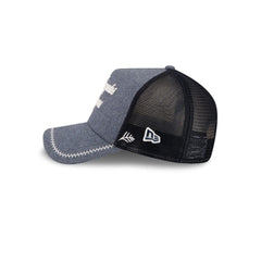 Los Angeles Dodgers Navy Brushed Chambray 9FORTY A-Frame Trucker Hat