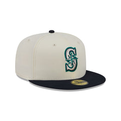 Seattle Mariners Chrome White Basic 59FIFTY Fitted Hat