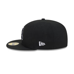 Atlanta Braves Black and White Basic 59FIFTY Fitted Hat