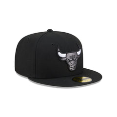 Chicago Bulls Black and White Basic 59FIFTY Fitted Hat