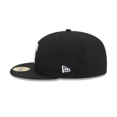Texas Rangers Black and White Basic 59FIFTY Fitted Hat