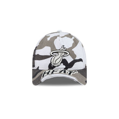 Miami Heat Washed Camo 9FORTY A-Frame Unstructured Cut-Off Visor Snapback Hat